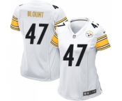 Women's Pittsburgh Steelers #47 Mel Blount Game White Football Jersey