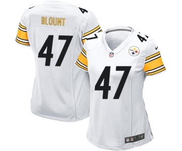 Women's Pittsburgh Steelers #47 Mel Blount Game White Football Jersey