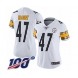 Women's Pittsburgh Steelers #47 Mel Blount White Vapor Untouchable Limited Player 100th Season Football Jersey