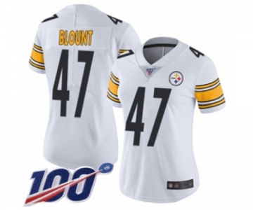 Women's Pittsburgh Steelers #47 Mel Blount White Vapor Untouchable Limited Player 100th Season Football Jersey