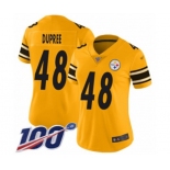 Women's Pittsburgh Steelers #48 Bud Dupree Limited Gold Inverted Legend 100th Season Football Jersey