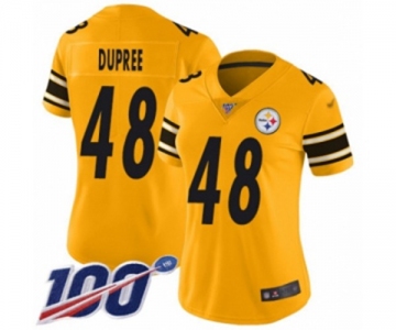 Women's Pittsburgh Steelers #48 Bud Dupree Limited Gold Inverted Legend 100th Season Football Jersey