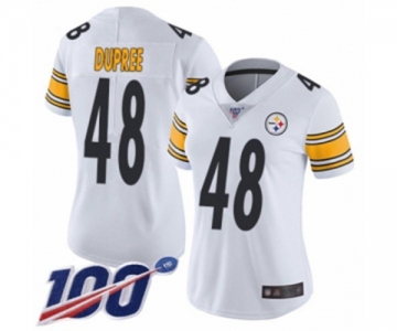 Women's Pittsburgh Steelers #48 Bud Dupree White Vapor Untouchable Limited Player 100th Season Football Jersey