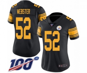 Women's Pittsburgh Steelers #52 Mike Webster Limited Black Rush Vapor Untouchable 100th Season Football Jersey