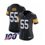 Women's Pittsburgh Steelers #55 Devin Bush Black Alternate Vapor Untouchable Limited Player 100th Season Football Jersey