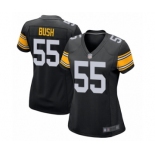 Women's Pittsburgh Steelers #55 Devin Bush Game Black Alternate Football Jersey