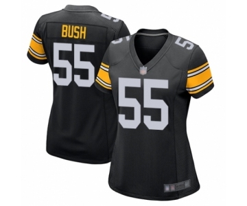 Women's Pittsburgh Steelers #55 Devin Bush Game Black Alternate Football Jersey