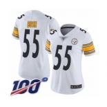 Women's Pittsburgh Steelers #55 Devin Bush White Vapor Untouchable Limited Player 100th Season Football Jersey