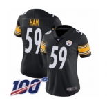 Women's Pittsburgh Steelers #59 Jack Ham Black Team Color Vapor Untouchable Limited Player 100th Season Football Jersey