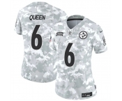 Women's Pittsburgh Steelers #6 Patrick Queen 2024 F.U.S.E Arctic Camo Salute To Service Limited Stitched Football Jersey