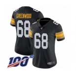 Women's Pittsburgh Steelers #68 L.C. Greenwood Black Alternate Vapor Untouchable Limited Player 100th Season Football Jersey