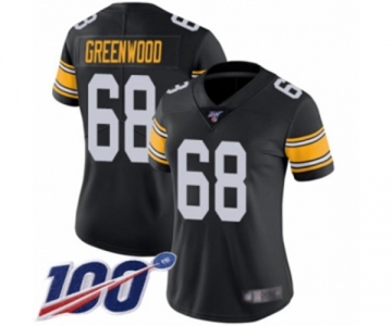 Women's Pittsburgh Steelers #68 L.C. Greenwood Black Alternate Vapor Untouchable Limited Player 100th Season Football Jersey