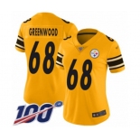 Women's Pittsburgh Steelers #68 L.C. Greenwood Limited Gold Inverted Legend 100th Season Football Jersey