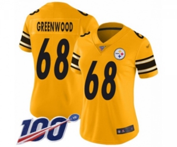 Women's Pittsburgh Steelers #68 L.C. Greenwood Limited Gold Inverted Legend 100th Season Football Jersey