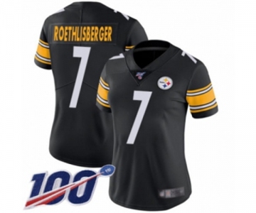 Women's Pittsburgh Steelers #7 Ben Roethlisberger Black Team Color Vapor Untouchable Limited Player 100th Season Football Jersey