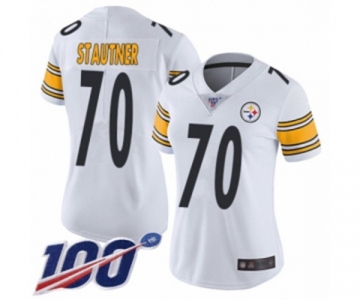 Women's Pittsburgh Steelers #70 Ernie Stautner White Vapor Untouchable Limited Player 100th Season Football Jersey