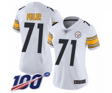 Women's Pittsburgh Steelers #71 Matt Feiler White Vapor Untouchable Limited Player 100th Season Football Jersey