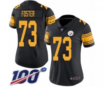 Women's Pittsburgh Steelers #73 Ramon Foster Limited Black Rush Vapor Untouchable 100th Season Football Jersey