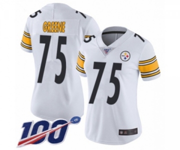 Women's Pittsburgh Steelers #75 Joe Greene White Vapor Untouchable Limited Player 100th Season Football Jersey