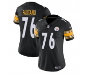 Women's Pittsburgh Steelers #76 Troy Fautanu 2024 Draft Black Vapor Football Stitched Jersey