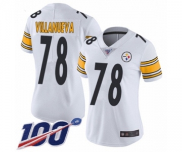 Women's Pittsburgh Steelers #78 Alejandro Villanueva White Vapor Untouchable Limited Player 100th Season Football Jersey