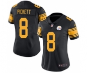 Women's Pittsburgh Steelers #8 Kenny Pickett Black Color Rush Limited Stitched Jersey(Run Small)