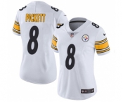 Women's Pittsburgh Steelers #8 Kenny Pickett White Vapor Untouchable Limited Stitched Jersey(Run Small)