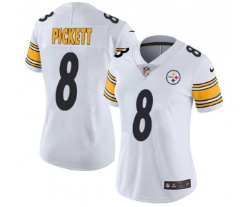 Women's Pittsburgh Steelers #8 Kenny Pickett White Vapor Untouchable Limited Stitched Jersey(Run Small)