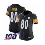 Women's Pittsburgh Steelers #80 Jack Butler Black Team Color Vapor Untouchable Limited Player 100th Season Football Jersey