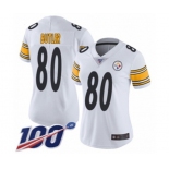 Women's Pittsburgh Steelers #80 Jack Butler White Vapor Untouchable Limited Player 100th Season Football Jersey