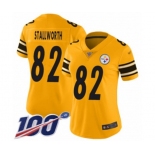 Women's Pittsburgh Steelers #82 John Stallworth Limited Gold Inverted Legend 100th Season Football Jersey