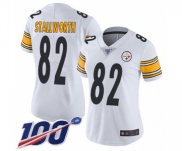 Women's Pittsburgh Steelers #82 John Stallworth White Vapor Untouchable Limited Player 100th Season Football Jersey