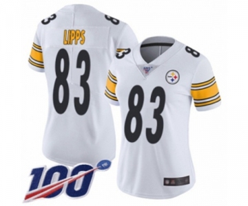 Women's Pittsburgh Steelers #83 Louis Lipps White Vapor Untouchable Limited Player 100th Season Football Jersey