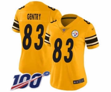 Women's Pittsburgh Steelers #83 Zach Gentry Limited Gold Inverted Legend 100th Season Football Jersey