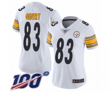 Women's Pittsburgh Steelers #83 Zach Gentry White Vapor Untouchable Limited Player 100th Season Football Jersey