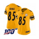 Women's Pittsburgh Steelers #85 Xavier Grimble Limited Gold Inverted Legend 100th Season Football Jersey