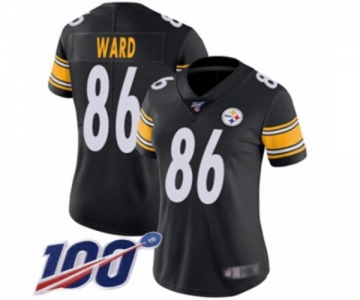 Women's Pittsburgh Steelers #86 Hines Ward Black Team Color Vapor Untouchable Limited Player 100th Season Football Jersey