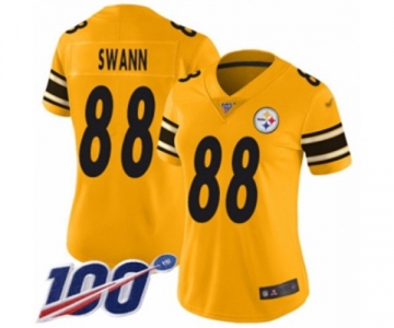 Women's Pittsburgh Steelers #88 Lynn Swann Limited Gold Inverted Legend 100th Season Football Jersey