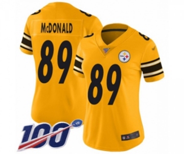 Women's Pittsburgh Steelers #89 Vance McDonald Limited Gold Inverted Legend 100th Season Football Jersey