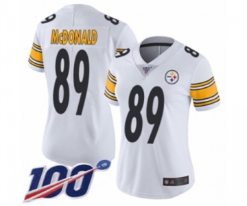 Women's Pittsburgh Steelers #89 Vance McDonald White Vapor Untouchable Limited Player 100th Season Football Jersey