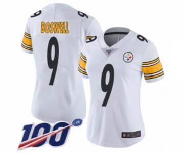 Women's Pittsburgh Steelers #9 Chris Boswell White Vapor Untouchable Limited Player 100th Season Football Jersey