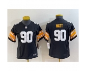 Women's Pittsburgh Steelers #90 T. J. Watt Black 2023 F.U.S.E. Stitched Jersey