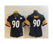 Women's Pittsburgh Steelers #90 T. J. Watt Black 2023 F.U.S.E. Stitched Jerseys