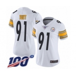 Women's Pittsburgh Steelers #91 Stephon Tuitt White Vapor Untouchable Limited Player 100th Season Football Jersey