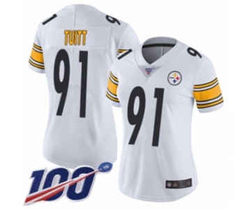 Women's Pittsburgh Steelers #91 Stephon Tuitt White Vapor Untouchable Limited Player 100th Season Football Jersey