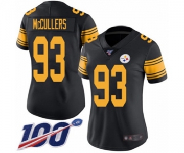 Women's Pittsburgh Steelers #93 Dan McCullers Limited Black Rush Vapor Untouchable 100th Season Football Jersey