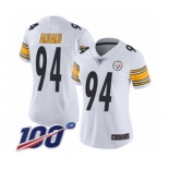 Women's Pittsburgh Steelers #94 Tyson Alualu White Vapor Untouchable Limited Player 100th Season Football Jersey