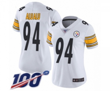 Women's Pittsburgh Steelers #94 Tyson Alualu White Vapor Untouchable Limited Player 100th Season Football Jersey