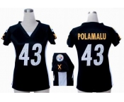 nike women jerseys pittsburgh steelers #43 polamalu black[draft him ii top]