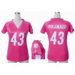 nike women jerseys pittsburgh steelers #43 polamalu pink[draft him ii top]